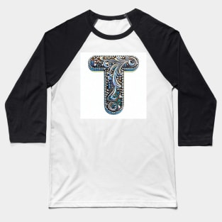 AI Art Silver Franciscan Tau Abstract Expressionism Baseball T-Shirt